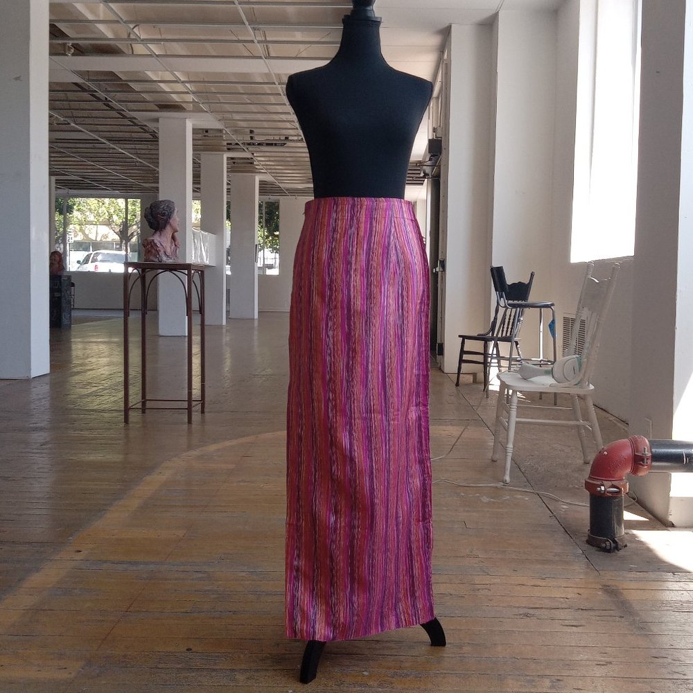 Pink, Orange and Purple maxi skirt with split